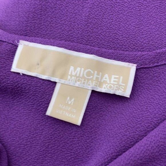 Michael Kors Women Purple Long Ruffle Sleeve Top Size M - Picture 12 of 13